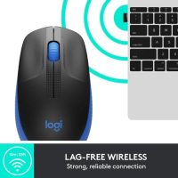 Logitech M190 Wireless Mouse Full Size Comfort Curve Design 1000Dpi Blue