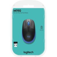 Logitech M190 Wireless Mouse Full Size Comfort Curve Design 1000Dpi Blue