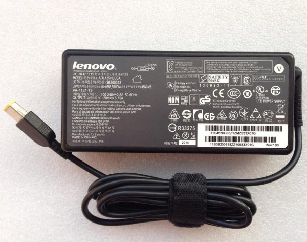 Lenovo IdeaPad 20V 6.75A 135W AC Power Adapter Laptop Charger