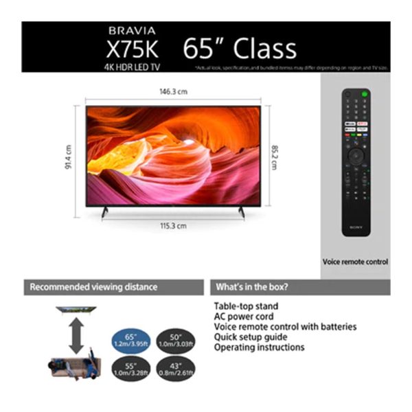 Sony 65X75K 65 inch 4K UHD Google TV