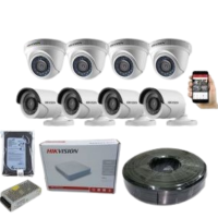 Hikvision 8 HD 1080P Full HD CCTV Cameras Full Kit-20m Night Vision