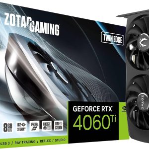 ZOTAC Gaming GeForce RTX 4060 Ti 8GB Twin Edge DLSS 3 8GB GDDR6 128-bit 18 Gbps PCIE 4.0 Compact Gaming Graphics Card, IceStorm