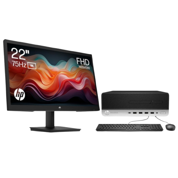 HP ProDesk 600 G3 Small Form Factor Business PC Intel Core i7-6700 Processor 8GB DDR4 RAM 500GB HDD HP 22 "inch monitor wide Complete Computer