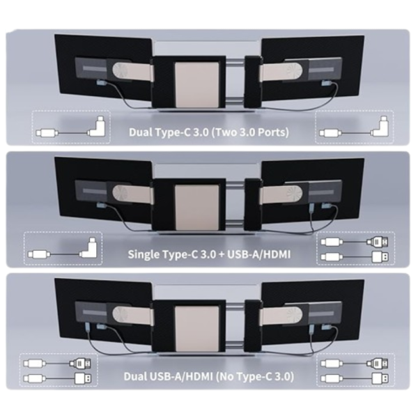 S6 Laptop Screen Extender Monitor Portable 15.6'' Dual Screen Monitor for Laptop